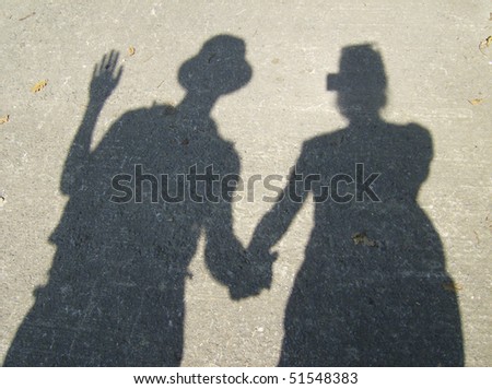 shadow silhouette of couple in the sun