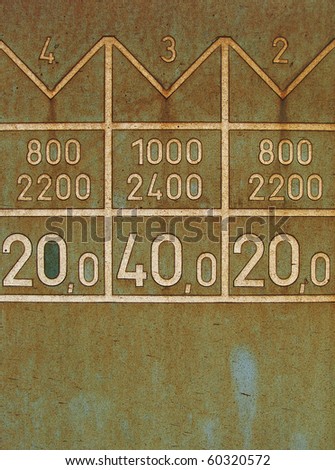 detail of a rusty plate of metal with numbers on an old train
