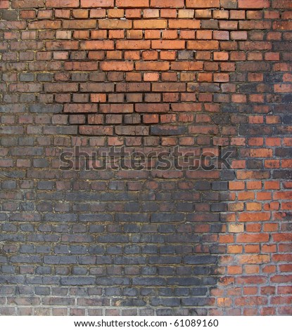 industrial very dirty brick wall black from pollution