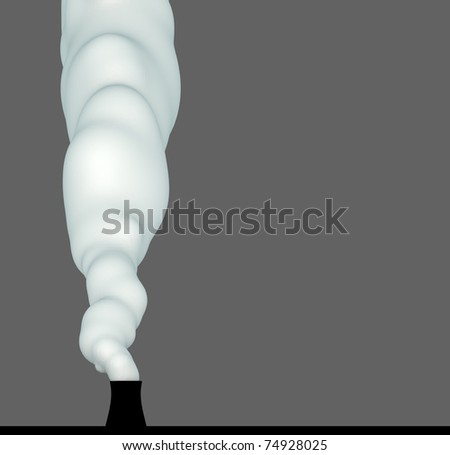 3d render of nuclear power-plant chimney with puffy white smoke