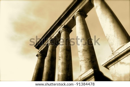 3d antique classical architecture roman monument render