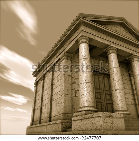3d antique classical architecture roman monument render