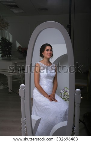 girl bride wedding time interior