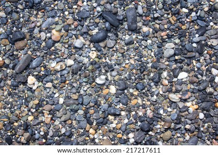 close up of wet river stones background