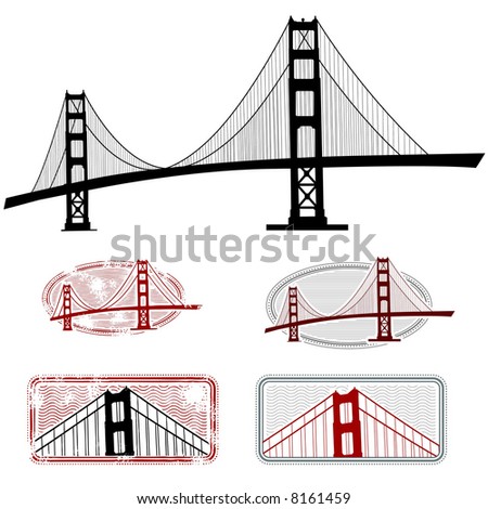 golden gate bridge drawing clip art. of Golden Gate Bridge with
