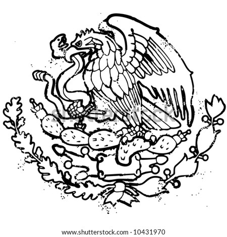 mexico flag eagle. emblem of the Mexican Flag