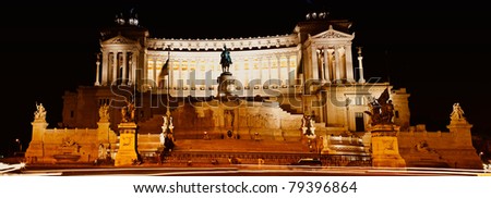 Rome, Italy - July 2010: The Piazza Venezia is a piazza in central Rome, Italy. It takes its name from the adjacent Palazzo Venezia, the former embassy in the city of the Republic of Venice.