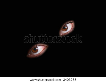 girl eyes on black background