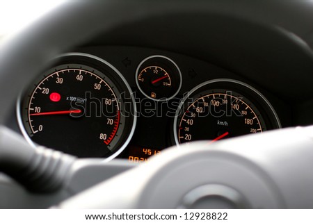 car panel instrument speedometer and tachometer