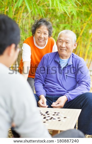 male seniors win a chinese board game .\