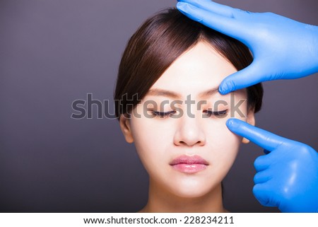 young attractive  woman face and medical beauty concept