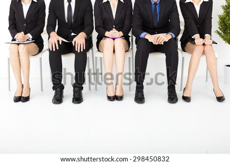 nervous business people waiting for interview