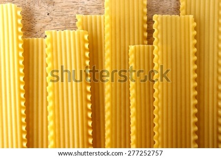 Lasagna pasta Photo of uncooked lasagna pasta