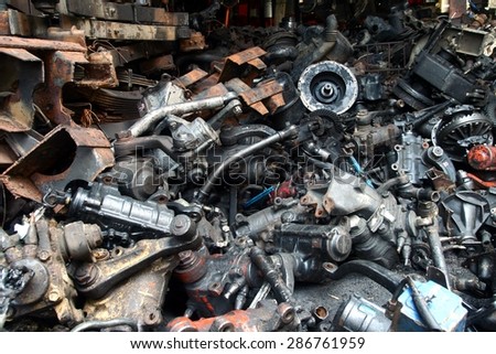 Used and surplus car engines and other car parts\
Used and surplus car engines and other car parts sold at a scrapyard