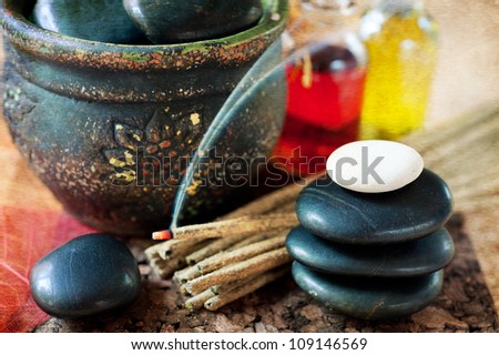 Incense sticks and stones zen