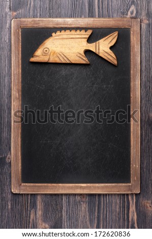 Menu slate chalk board for seafood