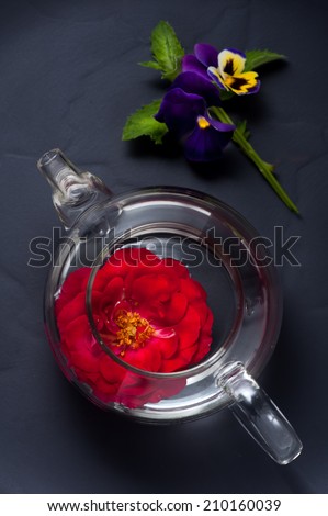 Floral and  herbal tea. Tea with flowers and herbs