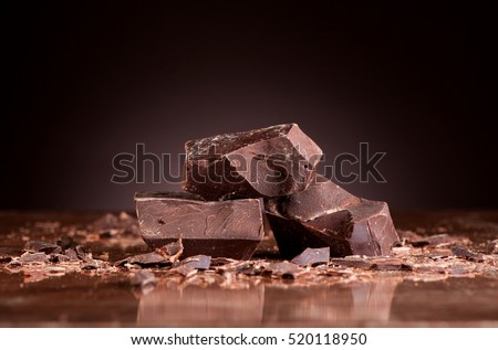 Chocolate on a dark marble background