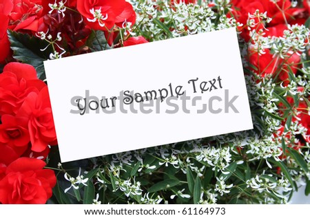 Red Floral background with white card for your text
