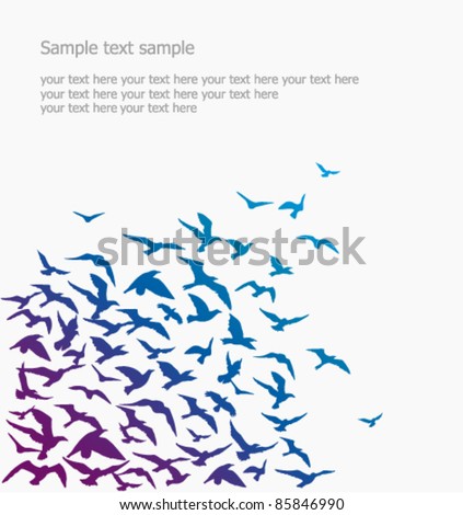 Vector background a silhouette of a birds flock Vector background a silhouette of a birds flock