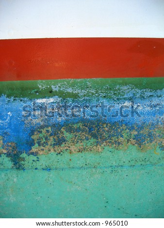 Peeling paint on steel boat hull #3