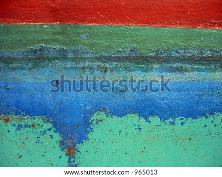 Peeling paint on steel boat hull #6