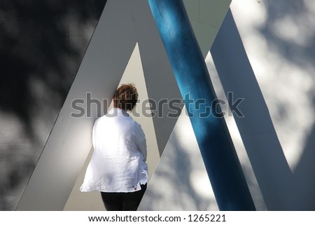 Woman at an outdoor museum