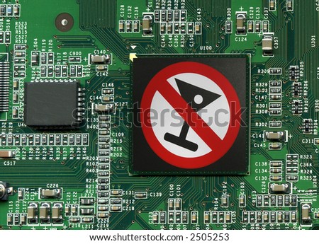 No alcohol sign on motherboard