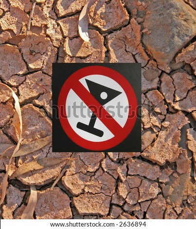 No drinking sign in the desert