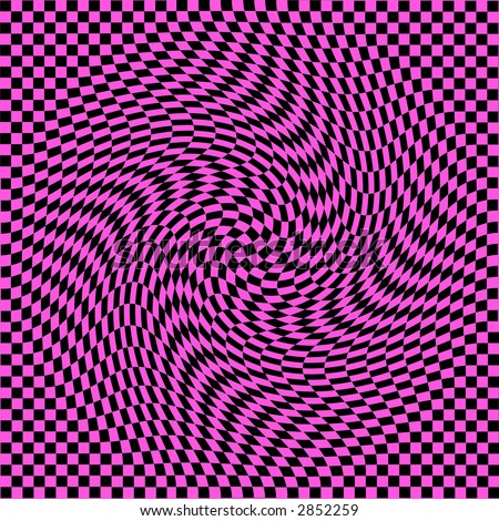 Distorted squares in black and pink