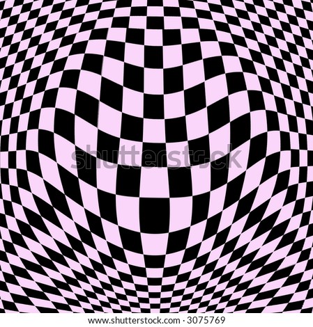 Distorted squares in black and pink