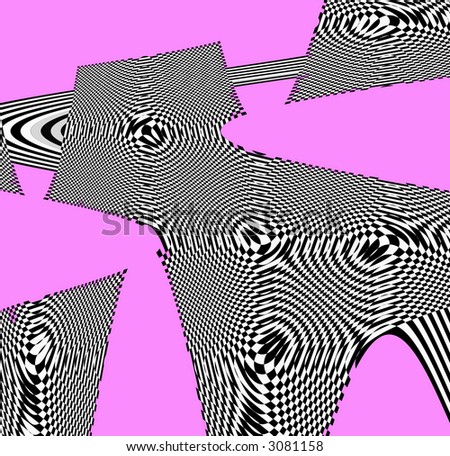 Abstract in black and pink