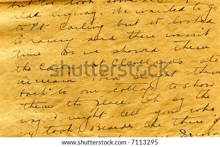Old letter handwriting detail