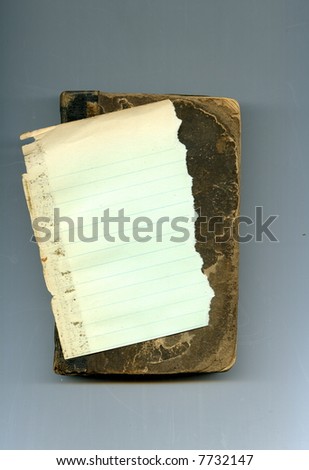 Old grunge paper on a leather book