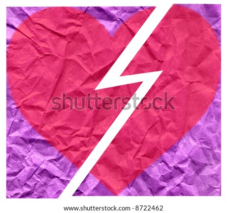 purple broken heart