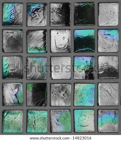 Turquoise mosaic squares