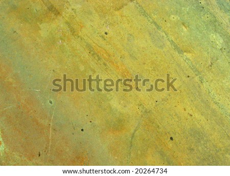 Green abstract of an oxidizing metal panel