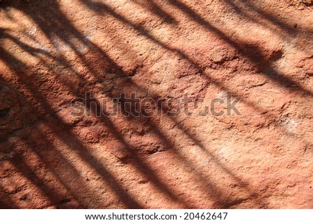 Red rock in Australia with shadows