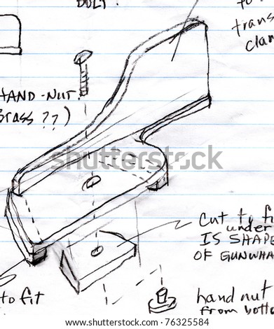 Sketch of a canoe motor rack