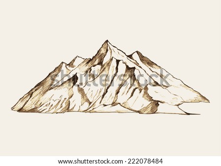 Sketch illustration of a mountain