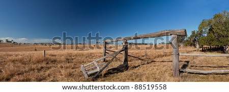 Old fence in the Australian Outback Panorama