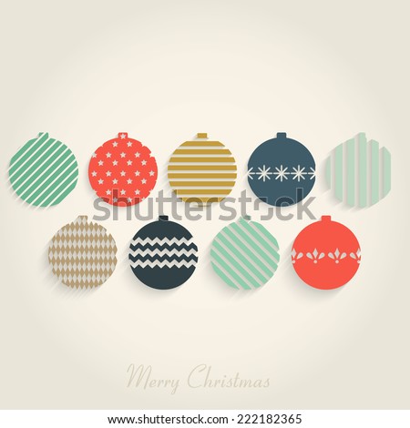 Vintage christmas card with christmas balls Vintage christmas card with christmas balls
