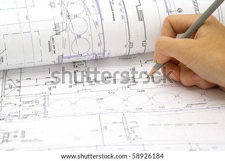Architect working on project