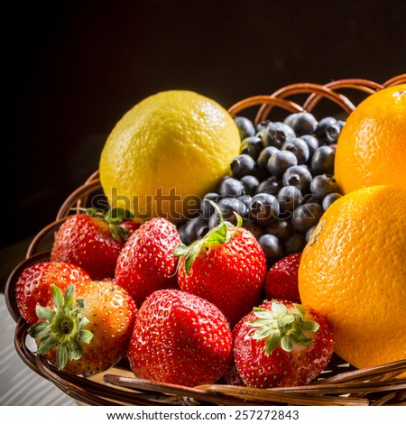 Mixed fruit in the basket,fruit background