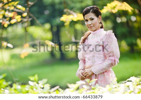Thai woman dressing with traditional style