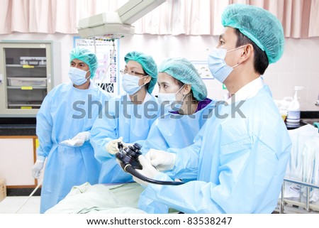 doctor managing modern endoscope