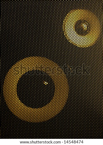 gold acoustic system. can be used like symbol of loud  music