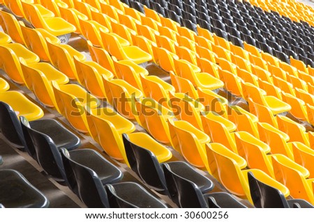 Black and yellow seats in Borussia stadium in Dortmund