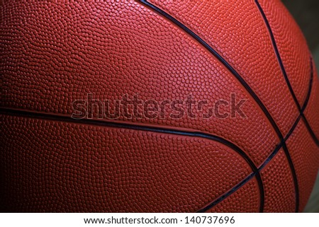 closeup of basketball ball texture