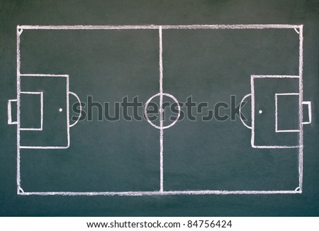 image of soccer field on the school chalkboard to drawing strategy